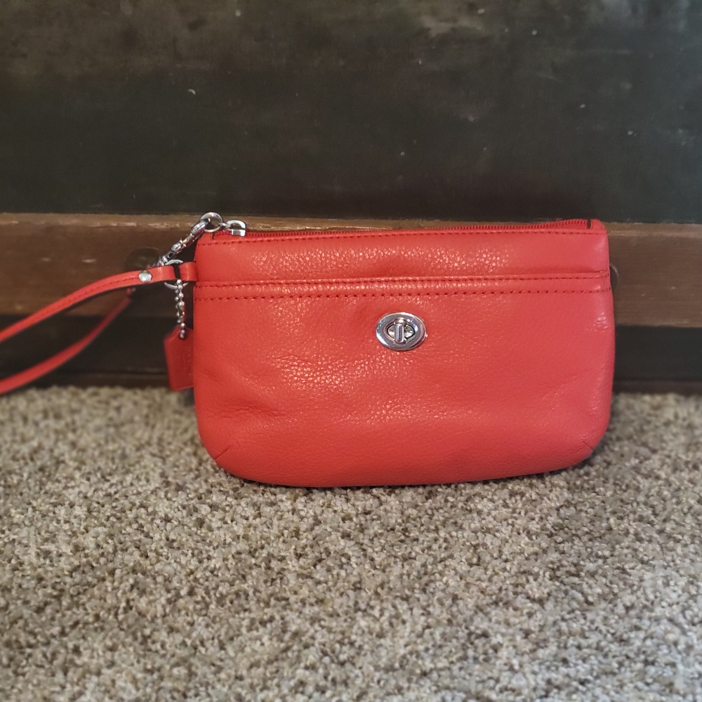 Coach Red Leather Wristlet
